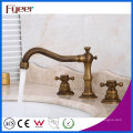 Fyeer Widespread Antique Brass Basin Water Tap